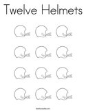 Twelve Helmets Coloring Page