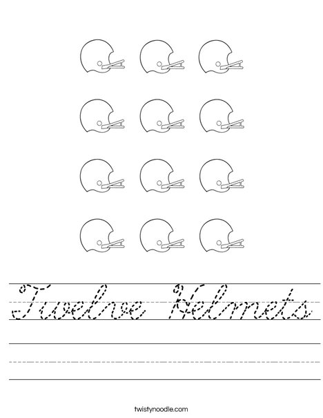 12 Helmets Worksheet