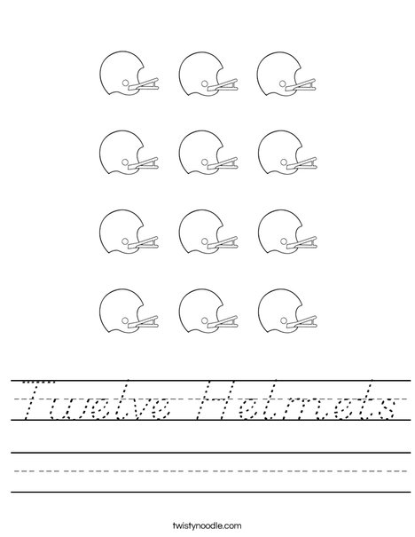 12 Helmets Worksheet