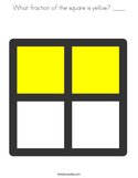 What fraction of the square is yellow ____ Coloring Page