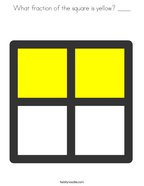 What fraction of the square is yellow ____ Coloring Page