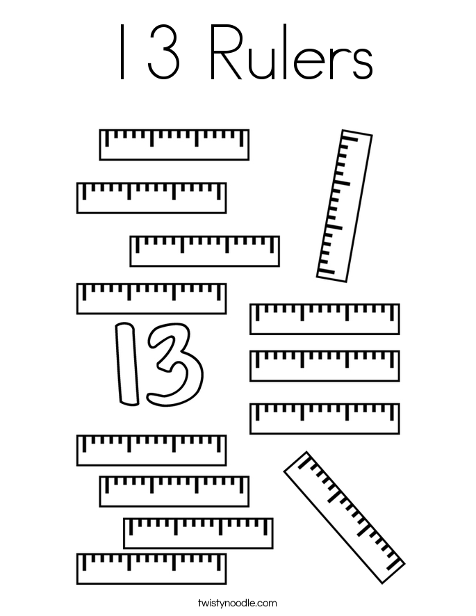 13 rulers coloring page twisty noodle