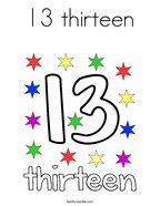 13 thirteen Coloring Page