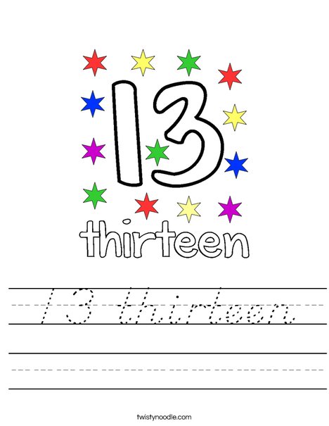 13 thirteen Worksheet