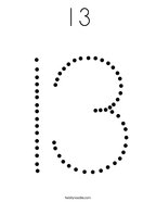 number 13 coloring worksheet