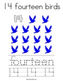 14 fourteen birds Coloring Page