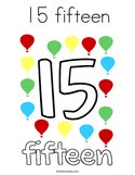 15 fifteen Coloring Page