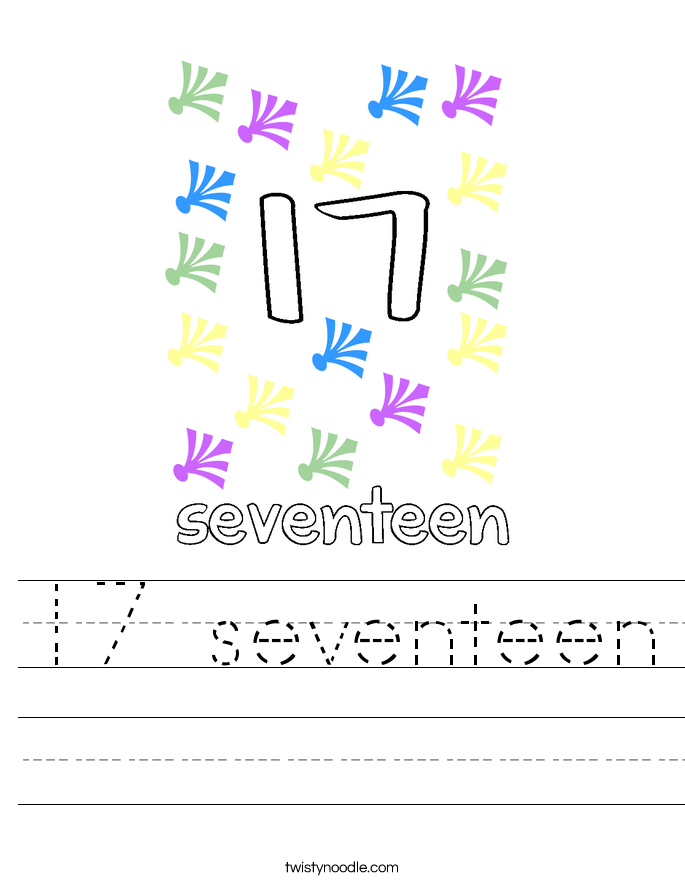 17 seventeen Worksheet - Twisty Noodle