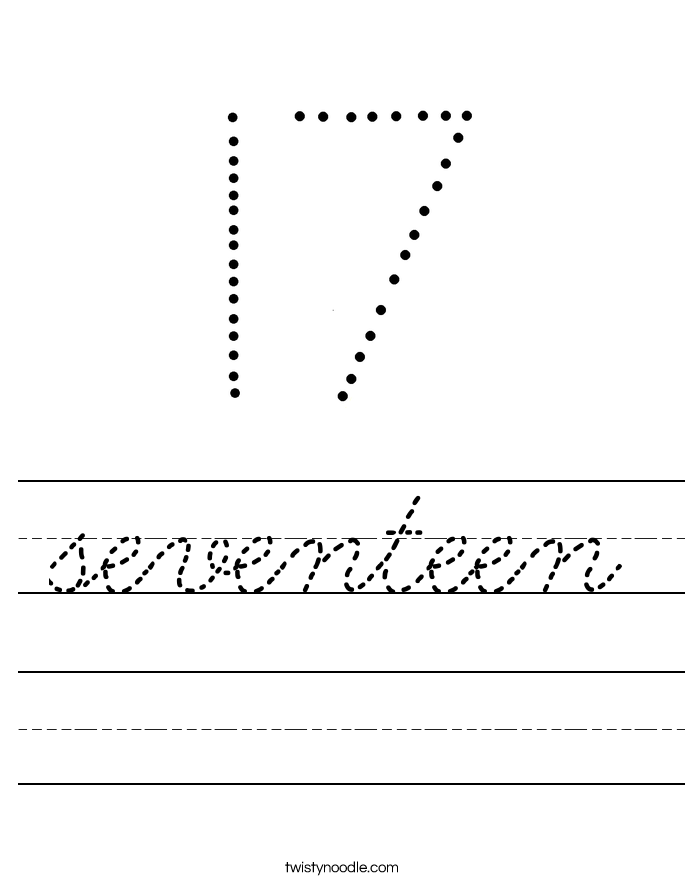 seventeen Worksheet