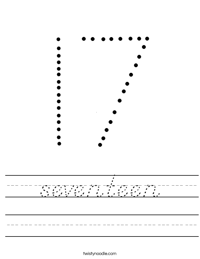 seventeen Worksheet