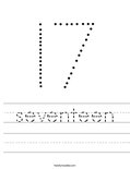 seventeen Worksheet