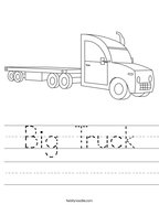 Big Truck Handwriting Sheet