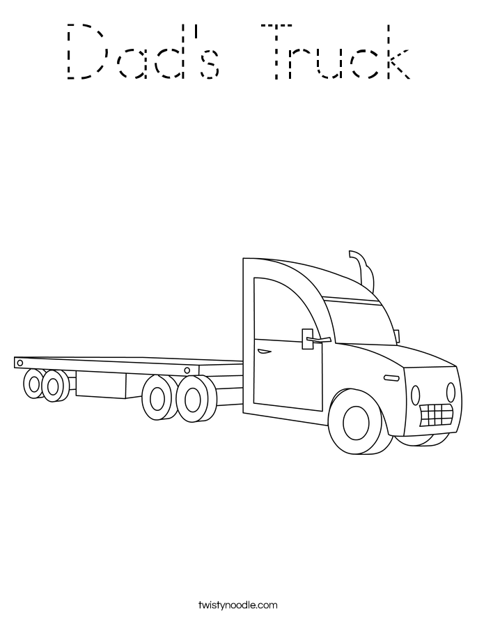 Dad's Truck Coloring Page