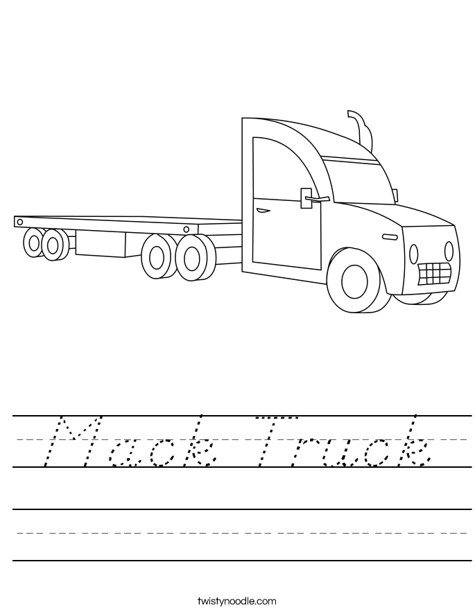 Mack Truck Worksheet