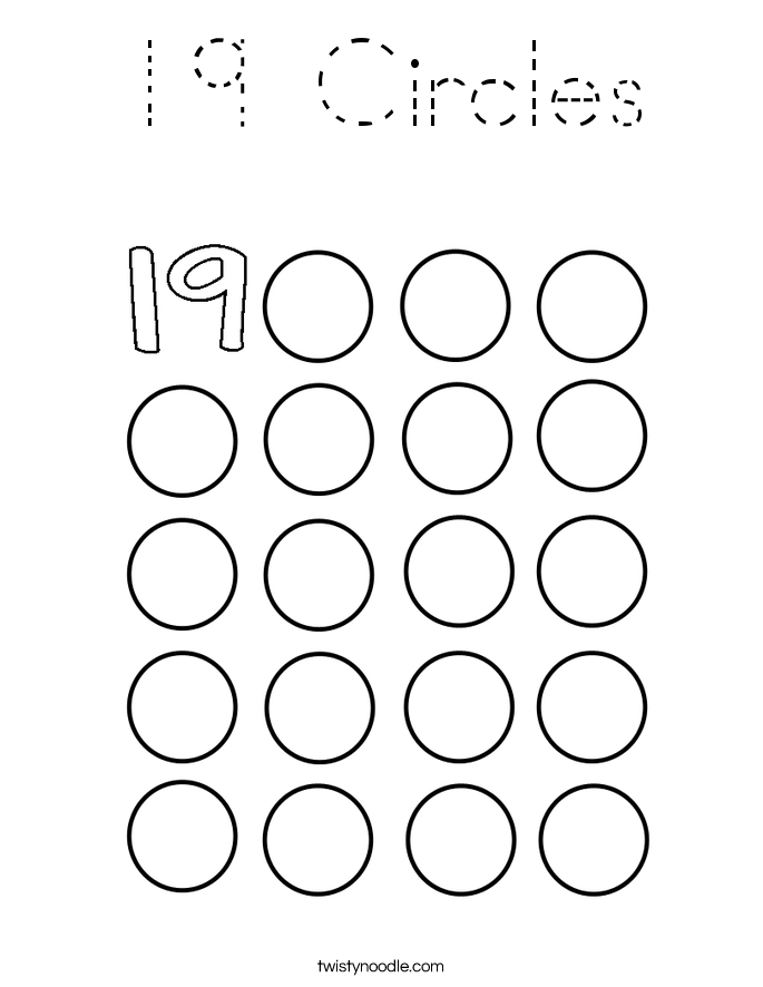 19 Circles Coloring Page