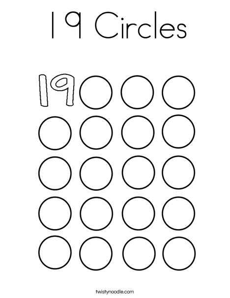 19 Circles Coloring Page - Twisty Noodle