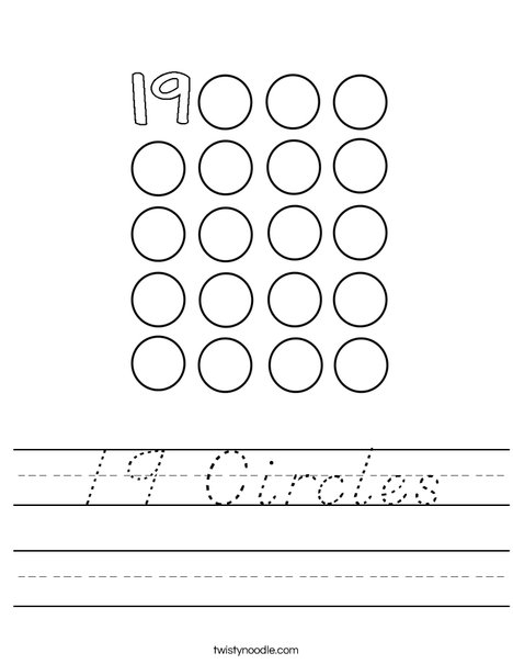 19 Circles Worksheet