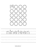 nineteen Worksheet