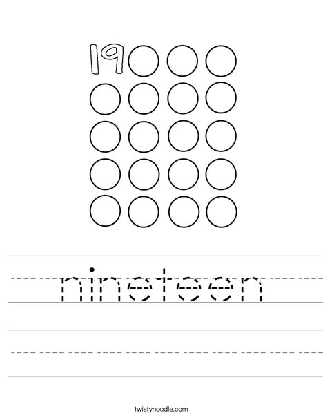 19 Circles Worksheet