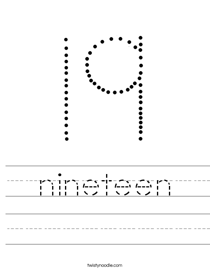 nineteen Worksheet