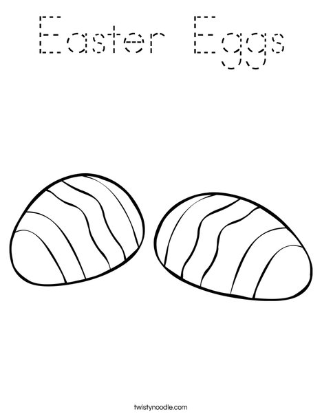 2 Easter Eggs Coloring Page
