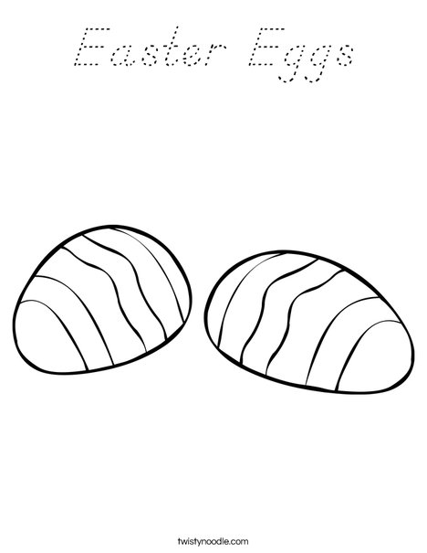 2 Easter Eggs Coloring Page