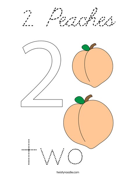 2 Peaches Coloring Page