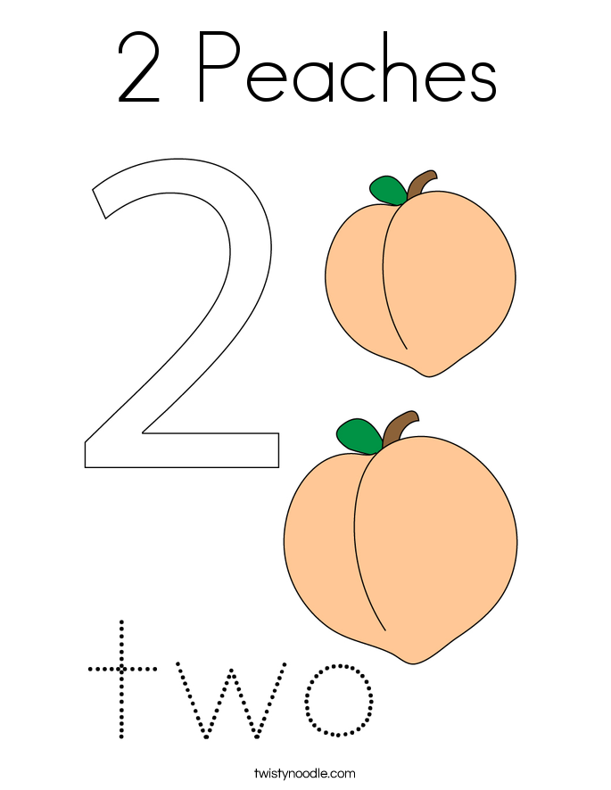 2 Peaches Coloring Page
