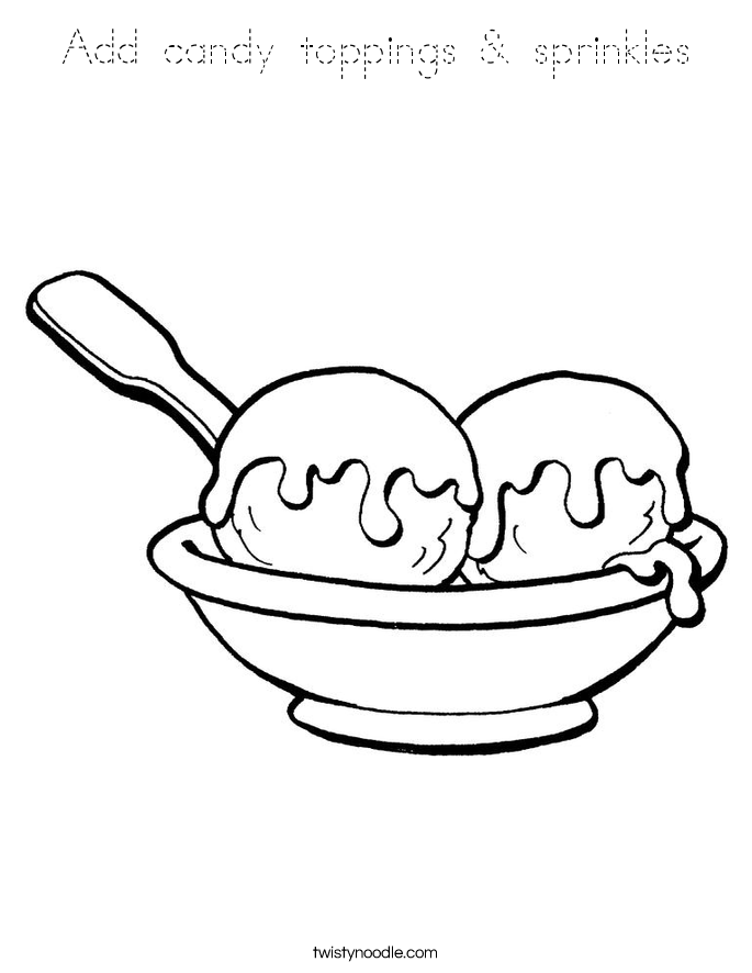 Add candy toppings & sprinkles Coloring Page