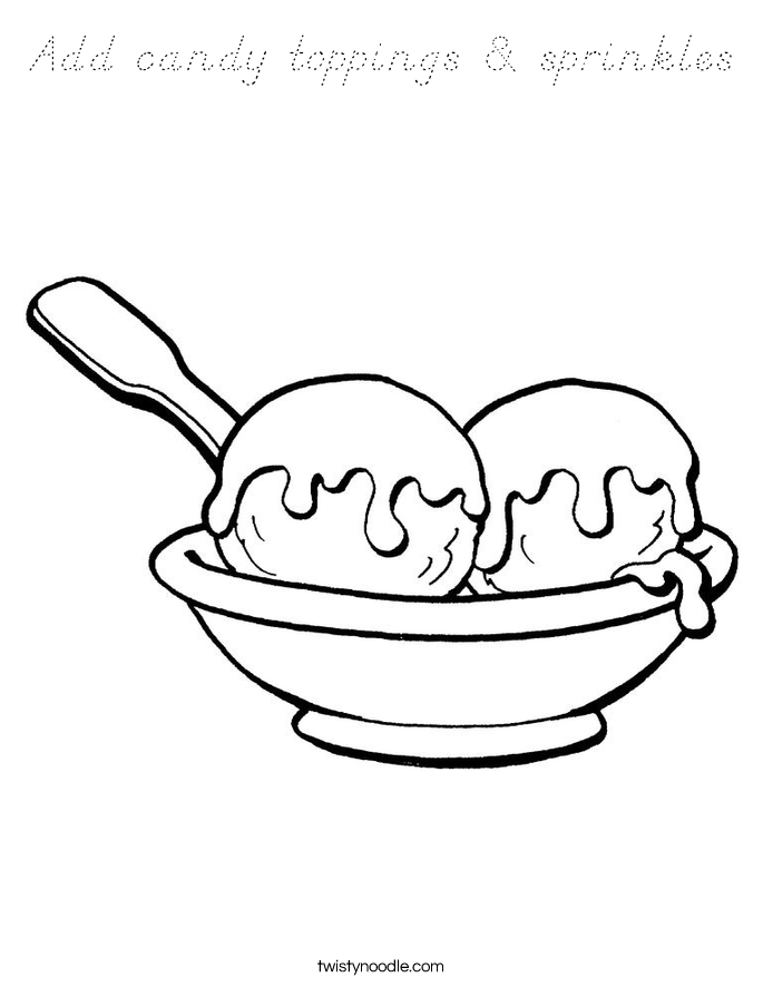 Add candy toppings & sprinkles Coloring Page