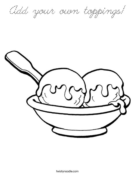 2 scoops ice cream Coloring Page