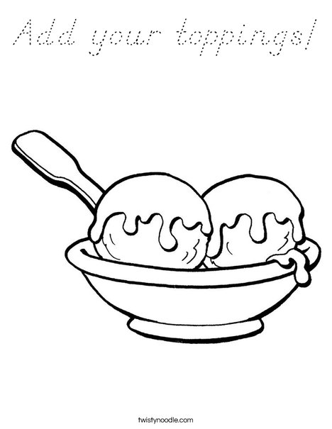 2 scoops ice cream Coloring Page
