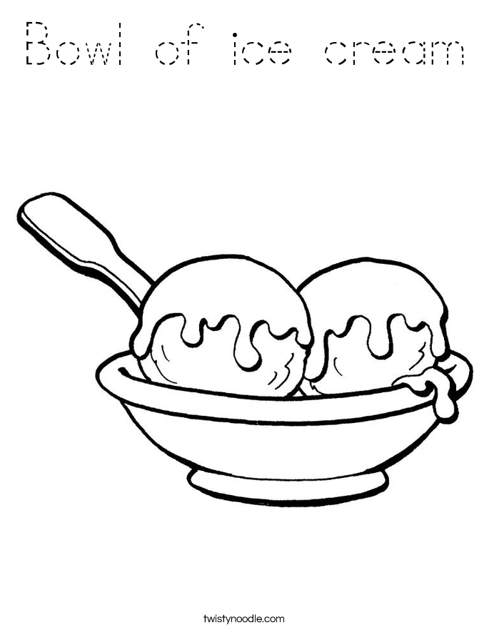 Bowl of ice cream Coloring Page
