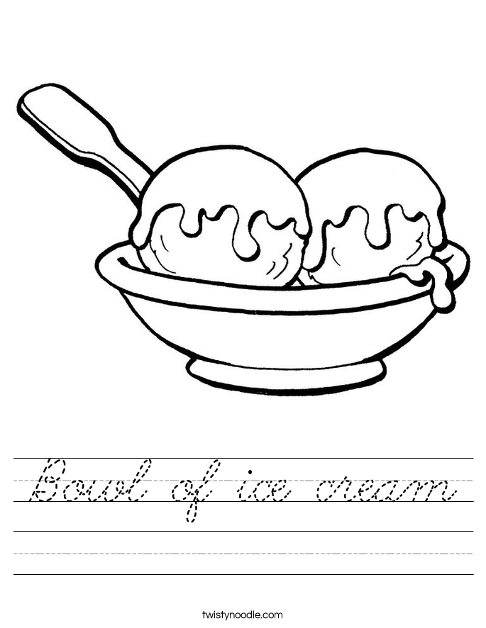 Bowl of ice cream Worksheet