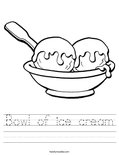 Bowl of ice cream Worksheet