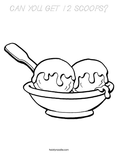 2 scoops ice cream Coloring Page