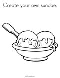 Create your own sundae. Coloring Page