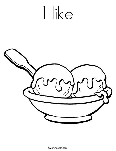 2 scoops ice cream Coloring Page