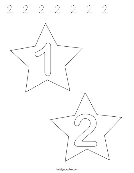2 Stars Coloring Page