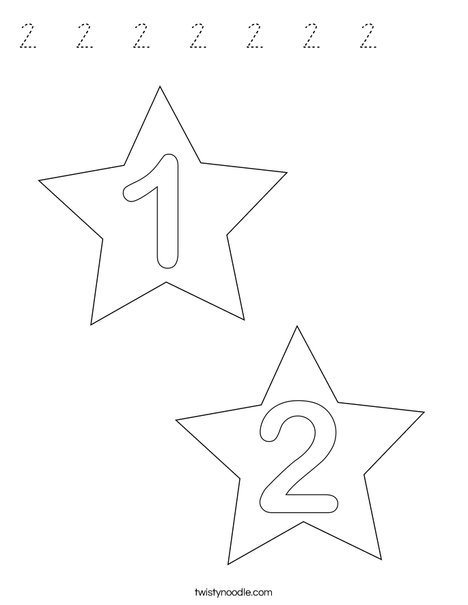 2 Stars Coloring Page