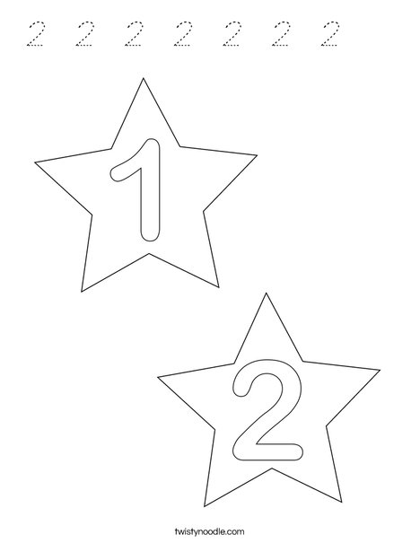 2 Stars Coloring Page
