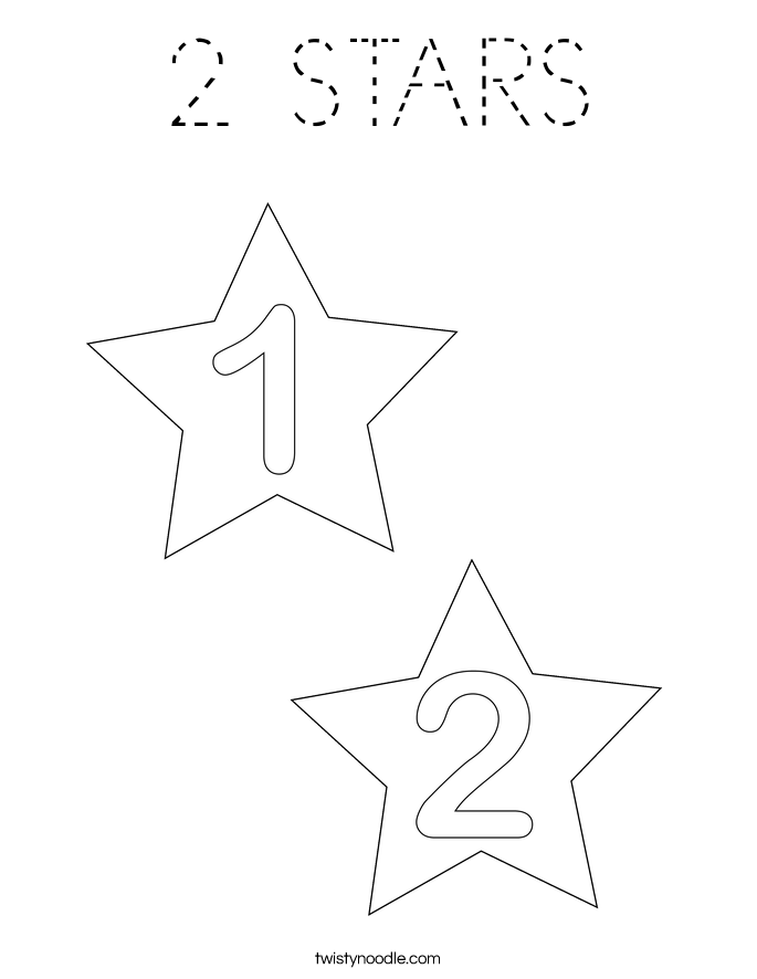 2 STARS Coloring Page