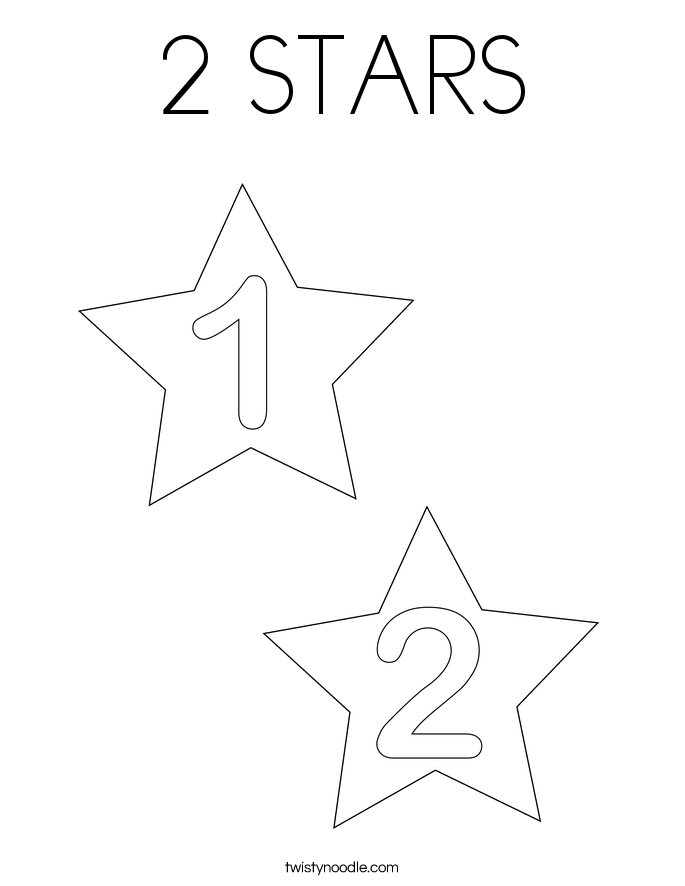 2 STARS Coloring Page