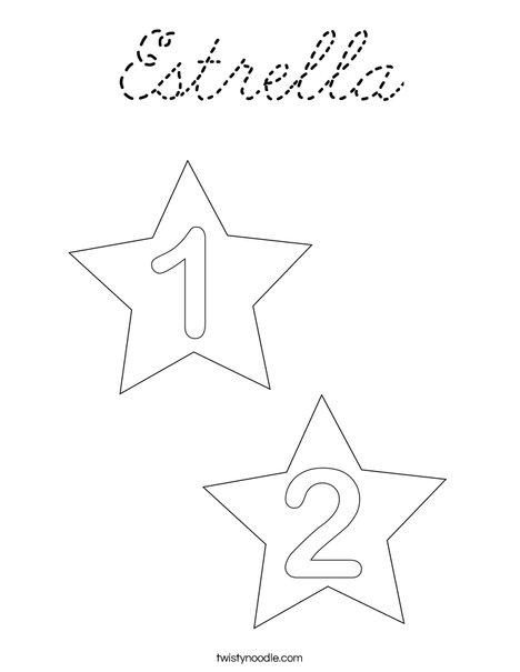 2 Stars Coloring Page