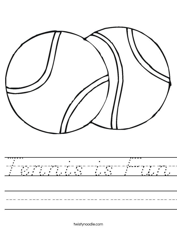 tennis is fun worksheet dnealian twisty noodle