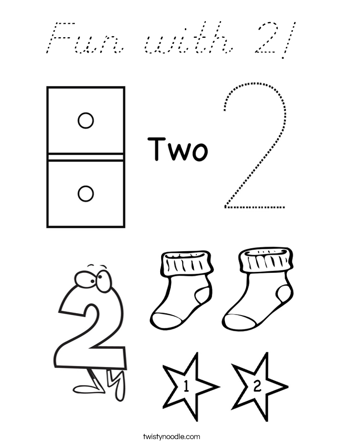 Fun with 2! Coloring Page