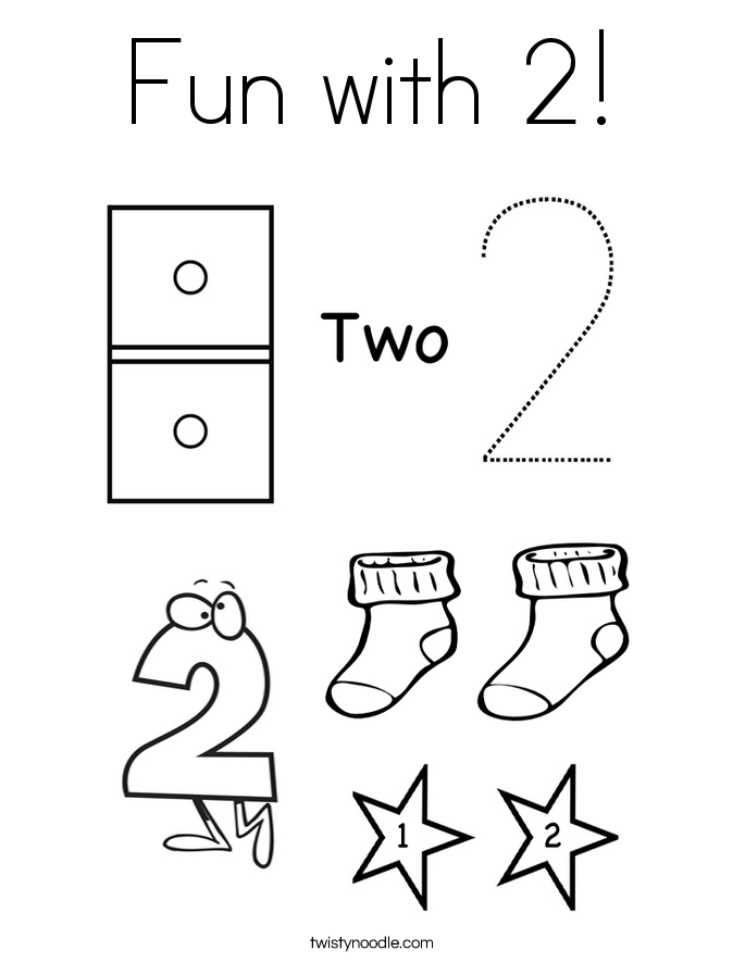 Fun with 2! Coloring Page