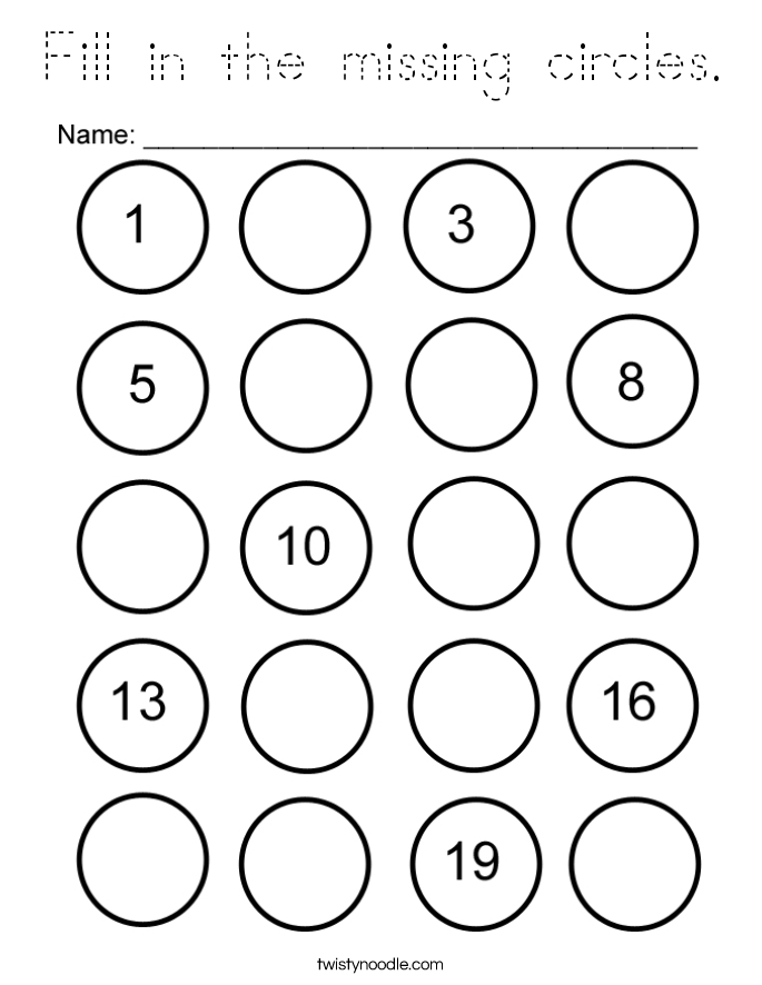 Fill in the missing circles. Coloring Page