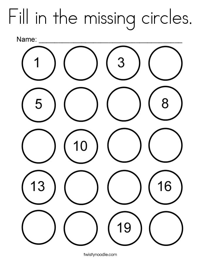 Fill in the missing circles. Coloring Page