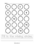 Fill in the missing circles. Worksheet